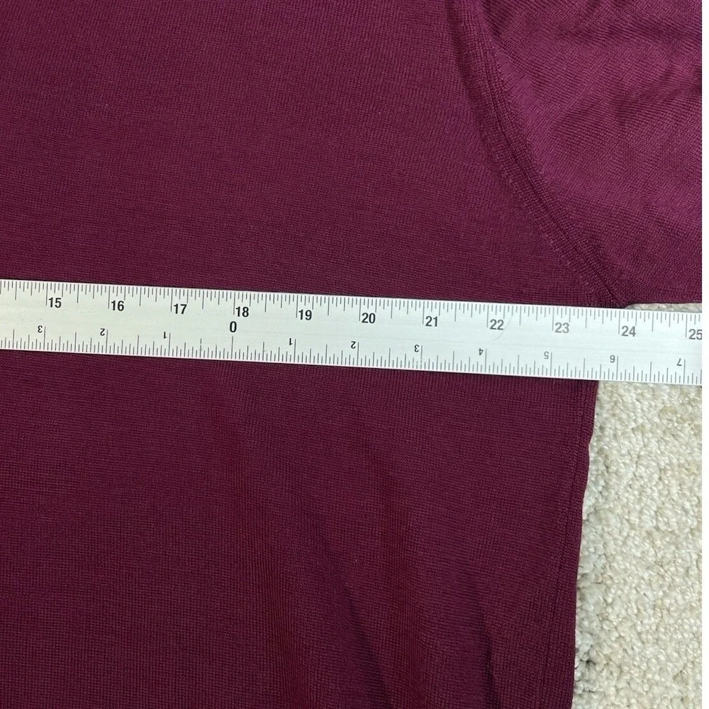 St Michael Sweater Mens 44‎ Burgundy V-Neck Pure Botany Wool Vintage UK Made
